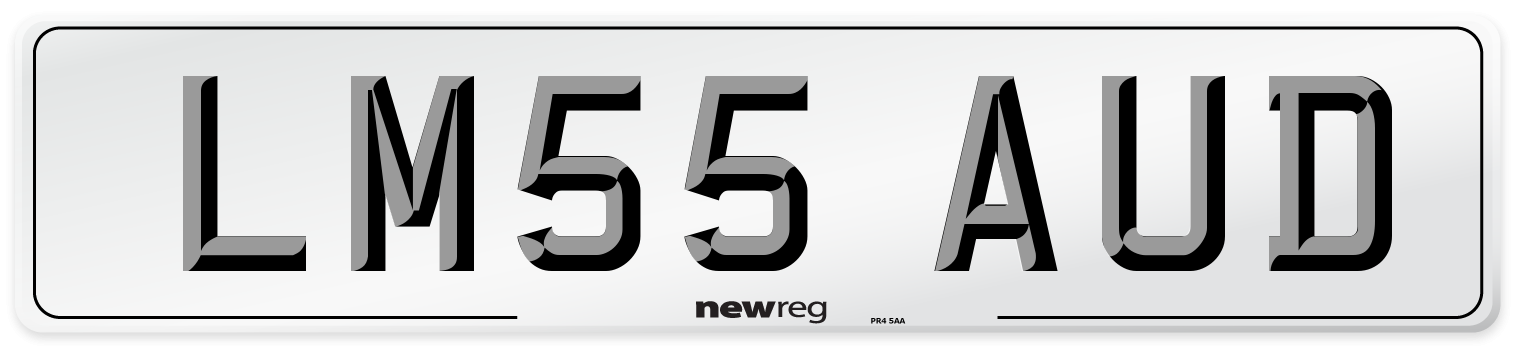 LM55 AUD Number Plate from New Reg